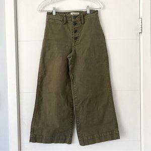 Madewell Petite Button Front Wide Leg Pants